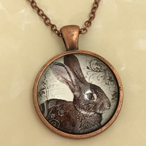 Jewelry - Brown Bunny Rabbit Copper Tone Pendant Necklace
